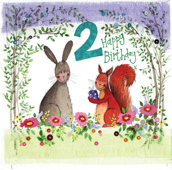 Alex Clark Greeting Card 2 Year Old Woodland Birthday