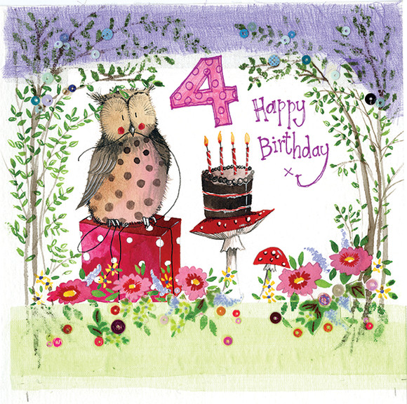 Alex Clark Greeting Card 4 Year Old Woodland Birthday