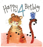 Alex Clark Greeting Card 4 Year Old Tiger Birthday