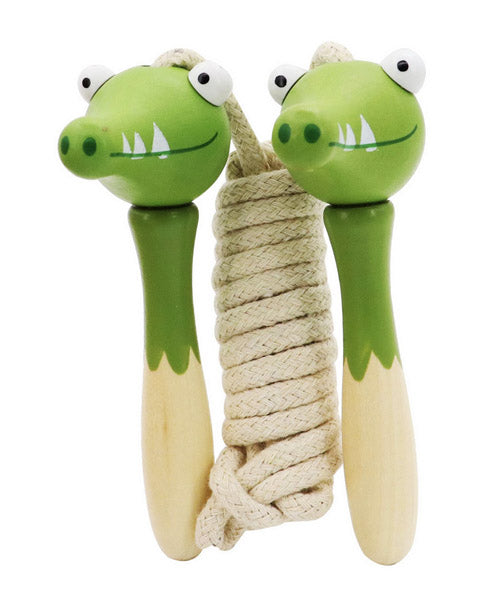 Jungle Animal Skipping Rope with Wooden Handle Assorted