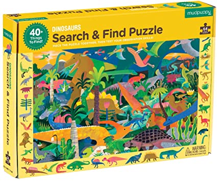 Mudpuppy 64pc Search & Find Jigsaw Puzzle Dinosaurs
