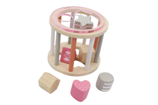 Calm and Breezy Rolling Wooden Shape Sorter Pink