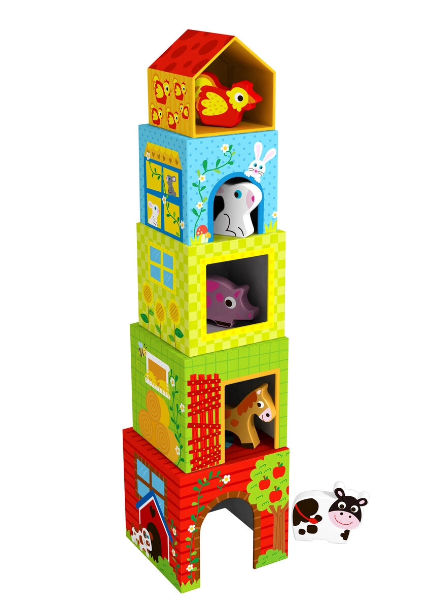 Tooky Toy Nesting Box Farm Wooden Toy