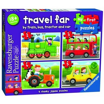 Ravensburger My First Puzzles Travel Far by Train, Bus, Tractor & Car Set Of 4