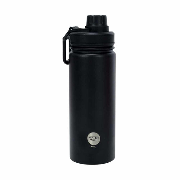Watermate Water Bottle Double-Walled Stainless Steel Black 550ml