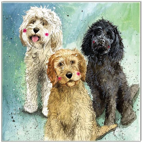 Alex Clark Greeting Card Dog Cockapoos