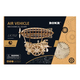 Air Vehicle Mechanical Gears ROKR Series Wooden 300x215x250mm Assembled Construction Science Kir