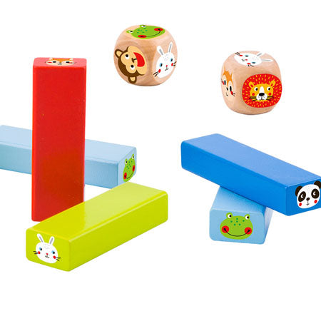 Tooky Toy Wooden Animals Jenga Stacking Game