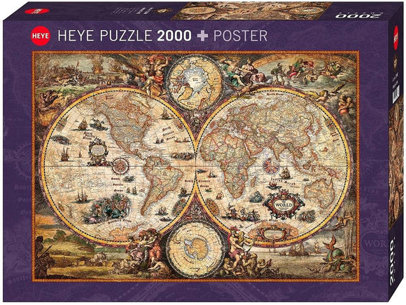 Heye 2000pc Jigsaw Puzzle Vintage World Map Art