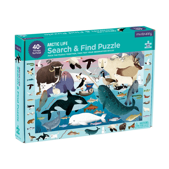Mudpuppy 64pc Search & Find Jigsaw Puzzle Arctic Life