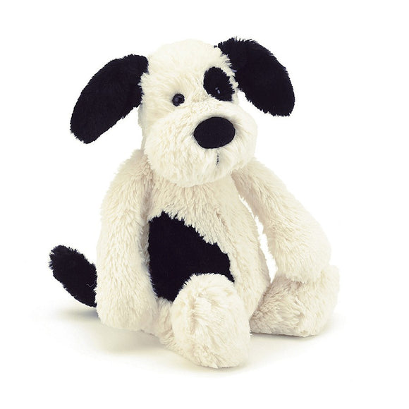 Jellycat Plush Bashful Puppy Black & Cream Medium