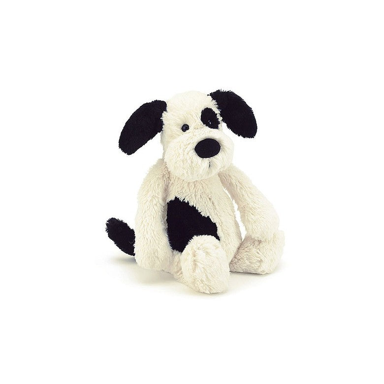 Jellycat Plush Bashful Puppy Black & Cream Small