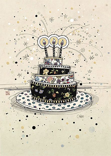 Bug Art Greeting Card Birthday Cake