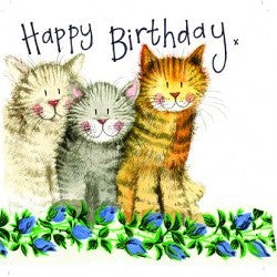 Alex Clark Greeting Card Three Amigos Cats Happy Birthday
