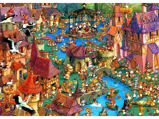 Heye Triangular 1000pc Jigsaw Puzzle Bunnytown