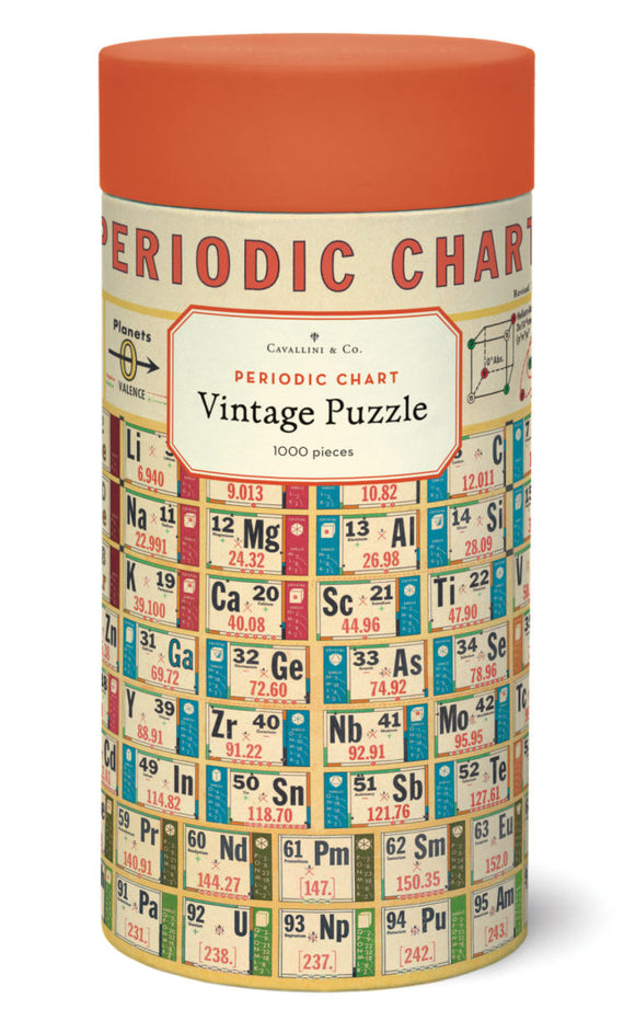 Cavallini Vintage in Tube 1000pc Jigsaw Puzzle Periodic Chart