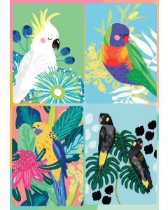 Christie Williams Magnet Greeting Card Cockatoo & Parrots