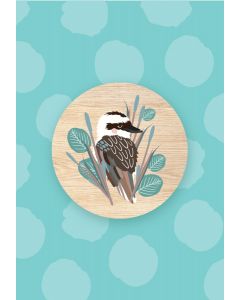 Christie Williams Wooden Magnet Greeting Card Kookaburra