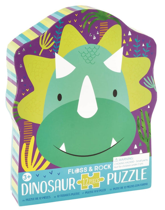 Floss and Rock 12pc Shaped Jigsaw Puzzle Dinosaur