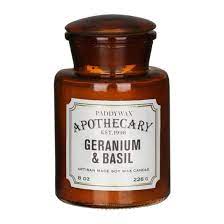 Apothecary Glass Candle Geranium-Basil 226g