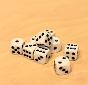 Dice Individual 6 Dot White 16mm