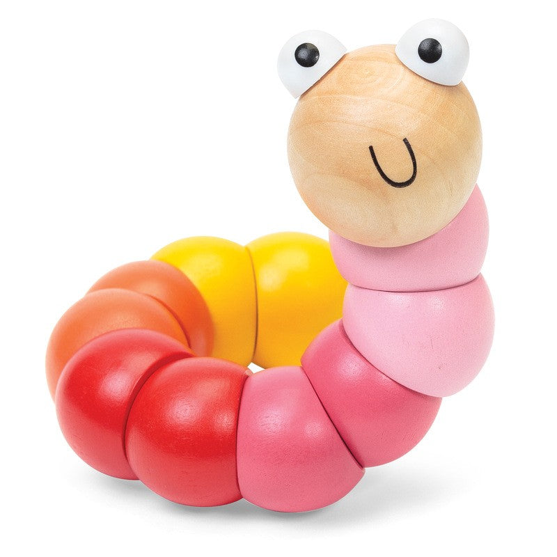 Kaper Kidz Wooden Jointed Worm Rainbow