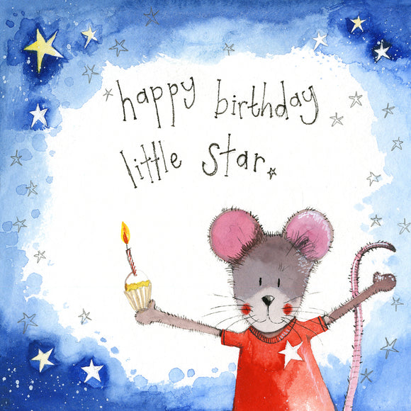 Alex Clark Greeting Card Starlight Mouse Small