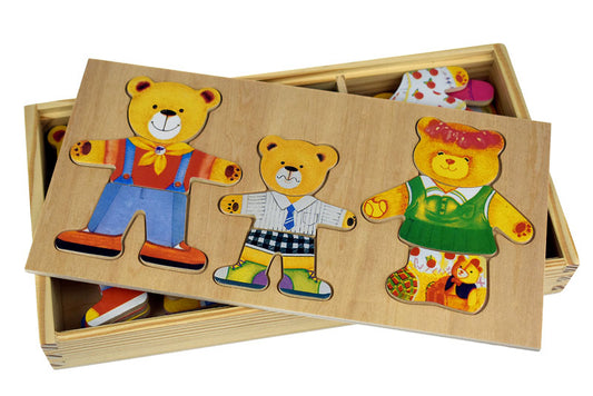 Kaper Kidz Dressing Bear Family Puzzle Box