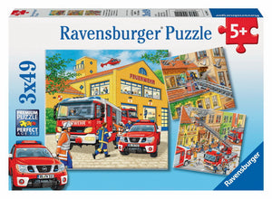 Ravensburger 3x49pc Jigsaw Puzzle Fire Brigade Run