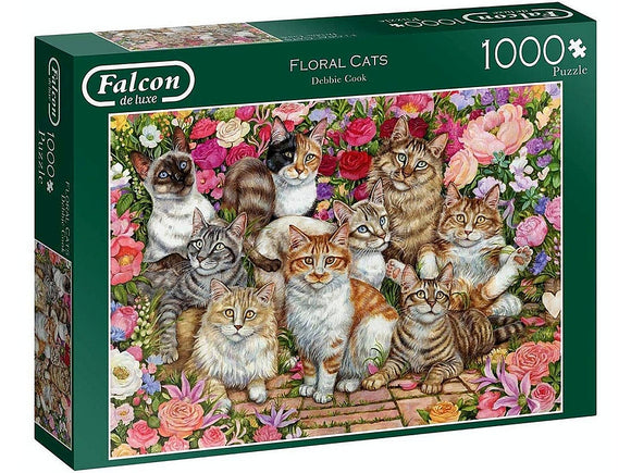 Falcon de Luxe 1000pc Jigsaw Puzzle Floral Cats