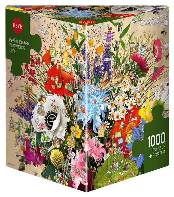 Heye Triangular 1000pc Jigsaw Puzzle Flowers Life