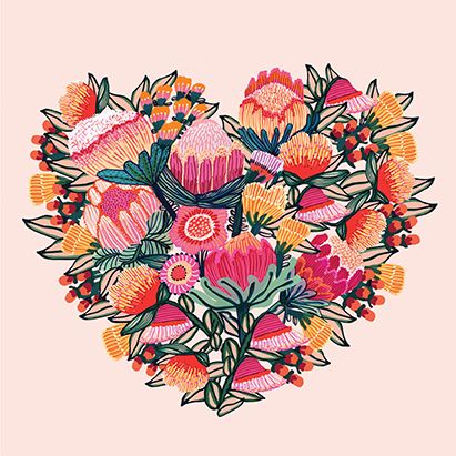 Kirsten Katz Greeting Card Flower Heart