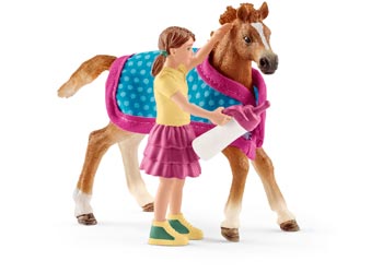 Schleich Horse Figurine Foal With Blanket