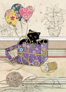 Bug Art Greeting Card Gift Kitty