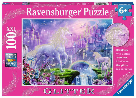 Ravensburger 100pc Jigsaw Puzzle Unicorn Kingdom with Glitter