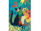 Heye 1000pc Jigsaw Puzzle Cat Flowerbed With Gold Foil By Rosina Wachtmeister