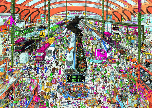 Heye Triangular 2000pc Jigsaw Puzzle Train Station Schone