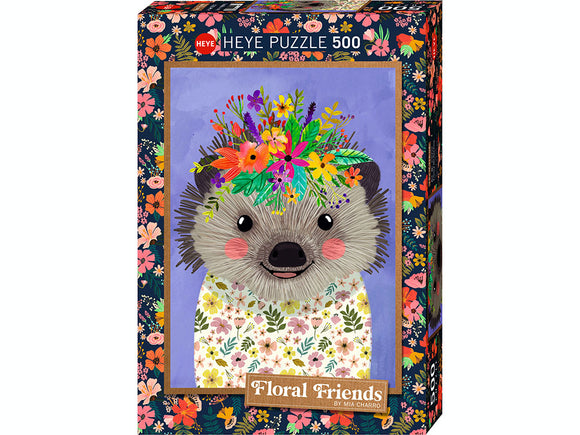 500pc Jigsaw Puzzle Heye Floral Friends Hedgehog