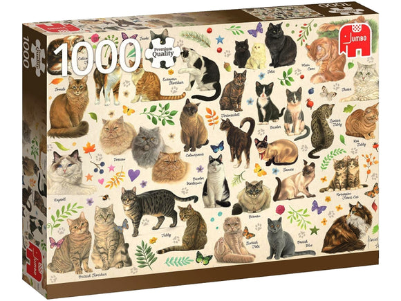 Jumbo 1000pc Jigsaw Puzzle Cats Poster