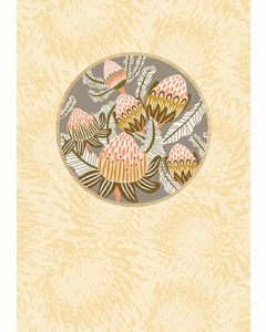 Kirsten Katz Wooden Magnet Greeting Card Bush Toned Banksias