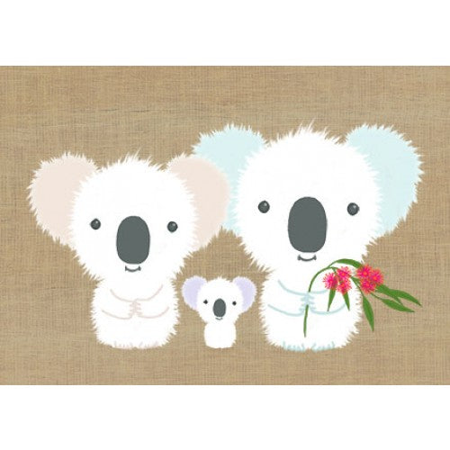 Gillian Mary Greeting Card Koala Family