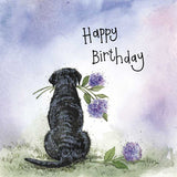Alex Clark Greeting Card Sunshine Labrador & Flowers Happy Birthday