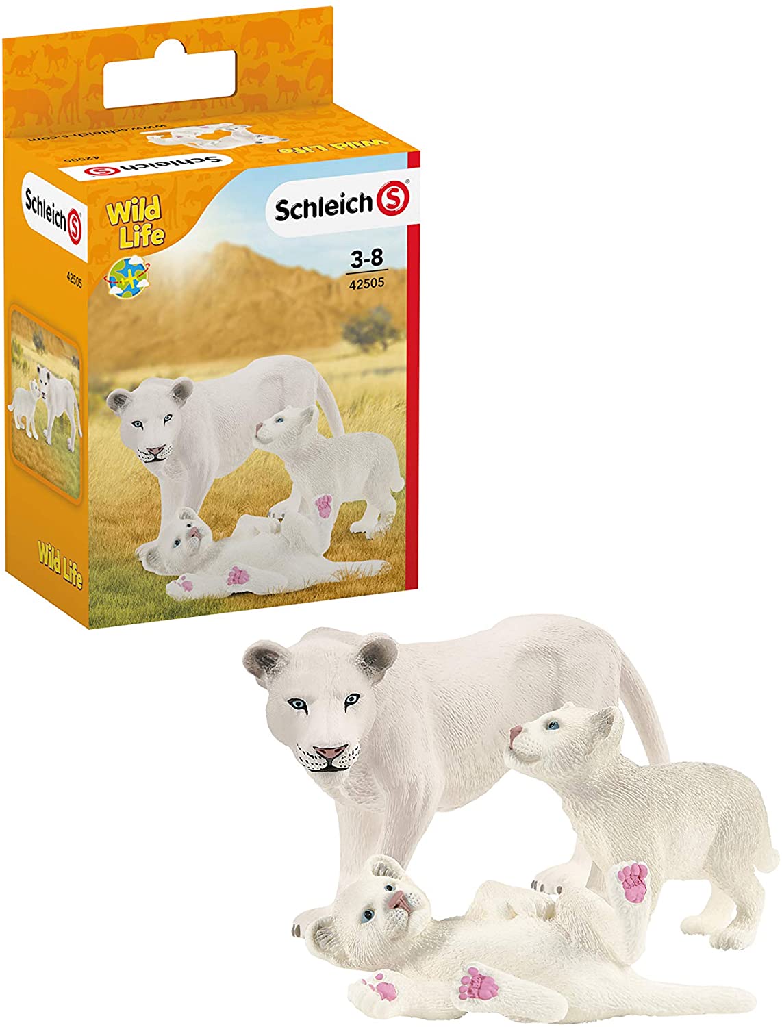 Schleich Wild Animal Figurine Set Lion Mother with Cubs