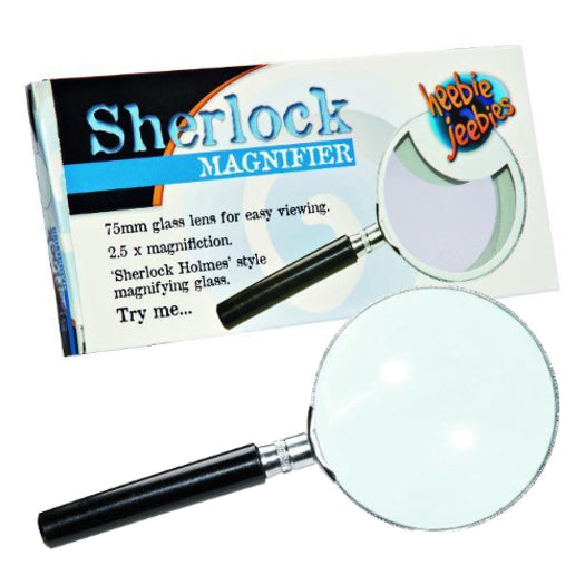 Heebie Jeebies 75mm Sherlock Metal Magnifying Glass