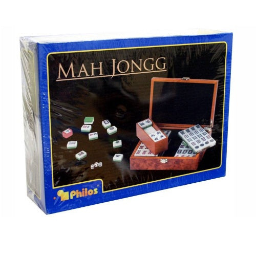 Mah Jongg Wooden Case Small Tabletop Tile Game