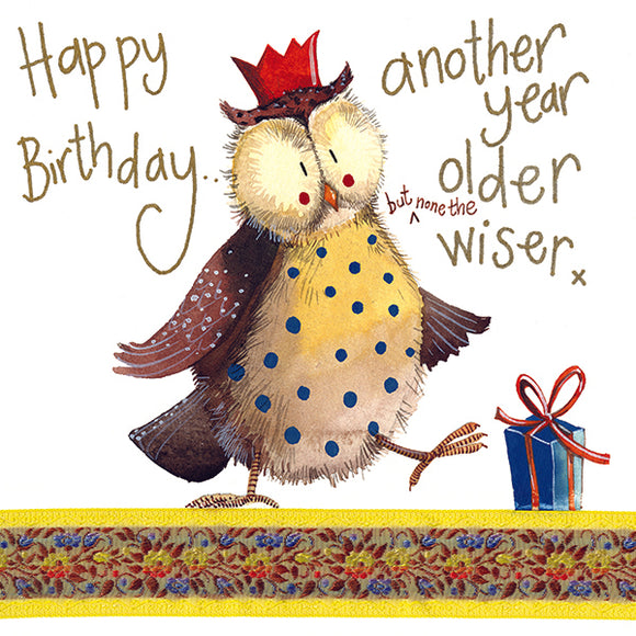 Alex Clark Greeting Card None The Wiser Owl Birthday