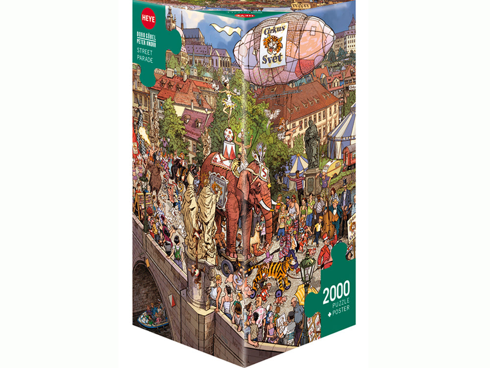 Heye Triangular 2000pc Jigsaw Puzzle Gobel Knorr Street Parade
