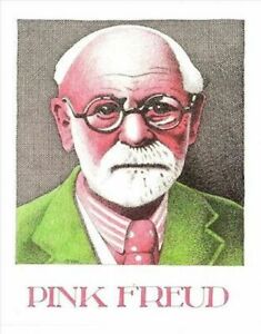 Simon Drew Greeting Card Pink Freud