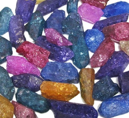 British Fossils Rainbow Quartz Crackle Points