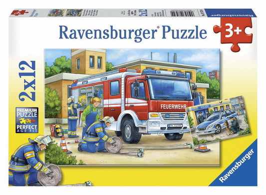 Ravensburger 2x12pc Jigsaw Puzzle Police And Firefighters